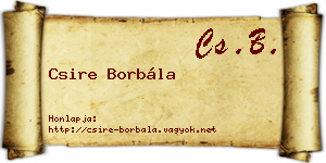 Csire Borbála névjegykártya